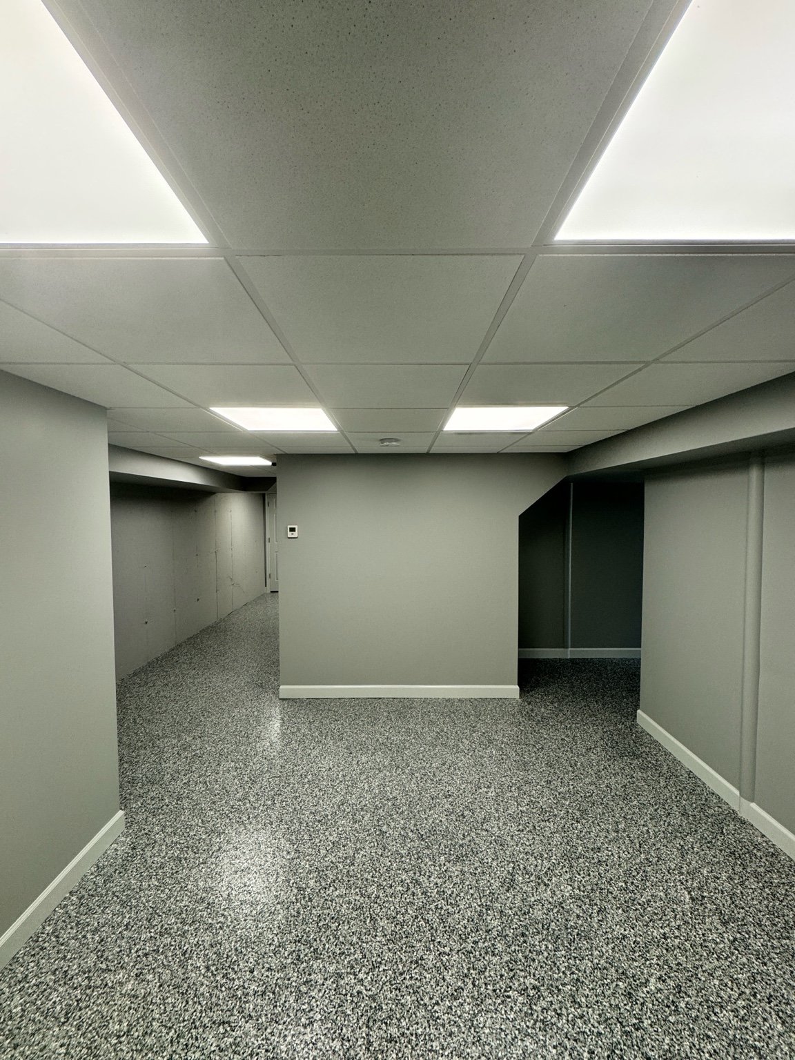 Basement finish — flooring & lights
