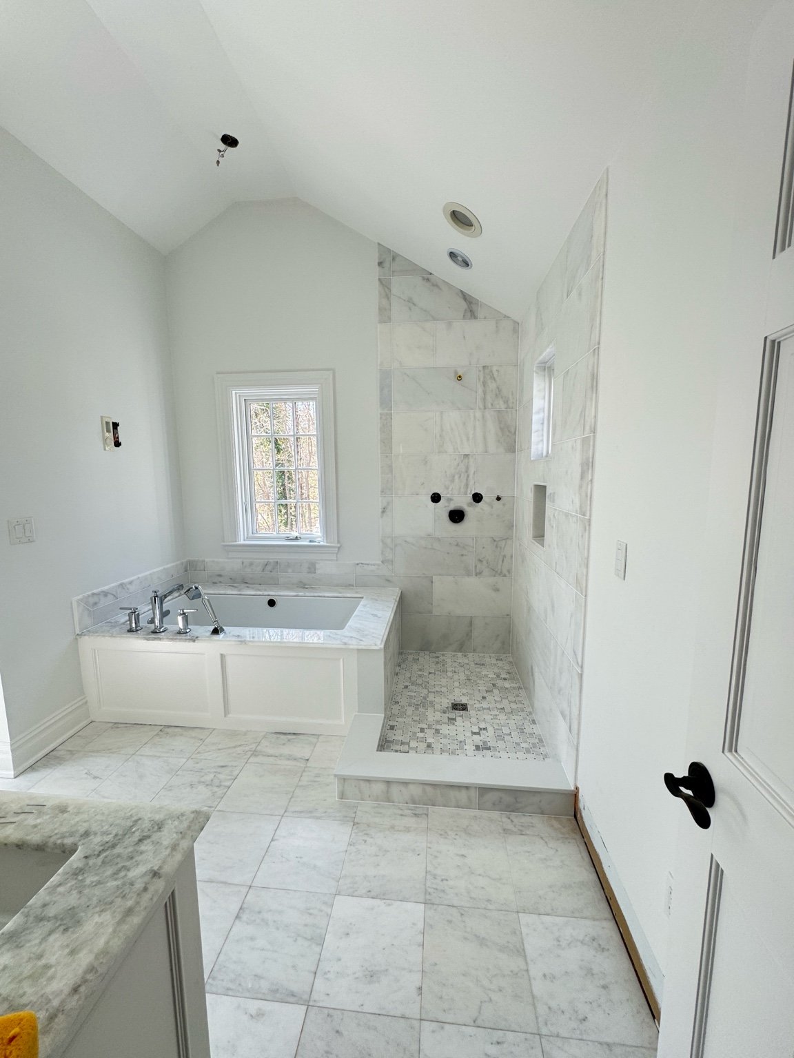 Bathroom remodel — marble surround